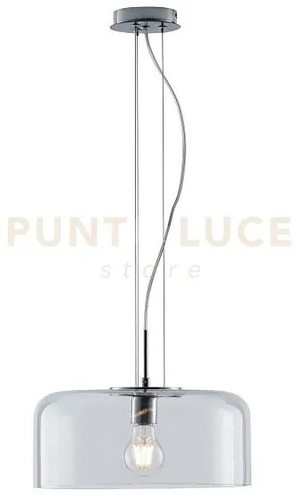 Lampadario a sospensione trasparente 1 luce attacco e27 30x30x150cm...