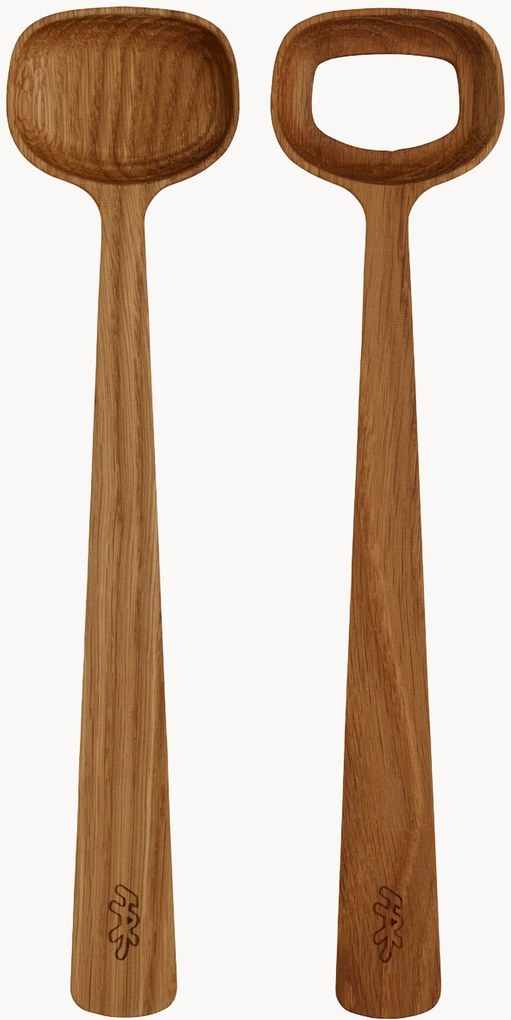 Set di posate da insalata artigianale in quercia Hammershøi
