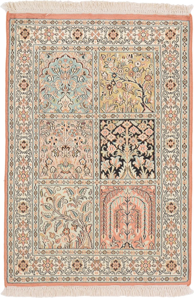 Cashmere Silk Tappeto 90 x 60 (Indian) Annodato A Mano