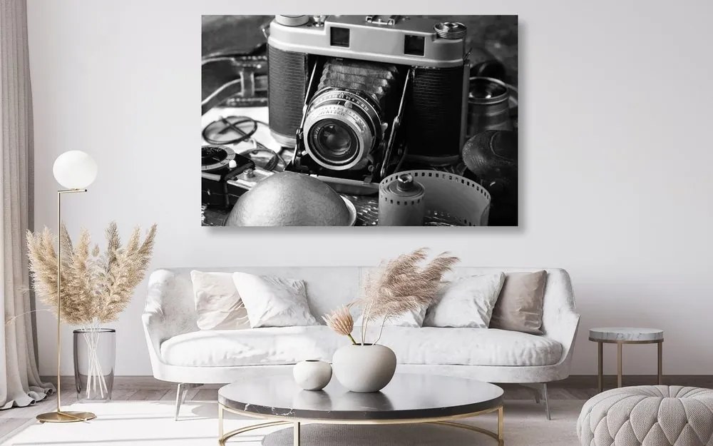 Stampa su tela – Fotocamera antica in bianco e nero