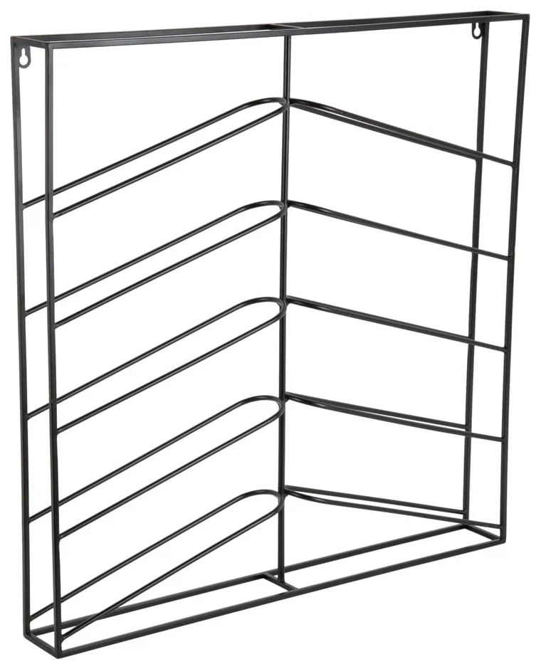 Portabottiglie da parete nero in metallo numero di bottiglie 10 67x66x7,5 cm Cuadro – PT LIVING