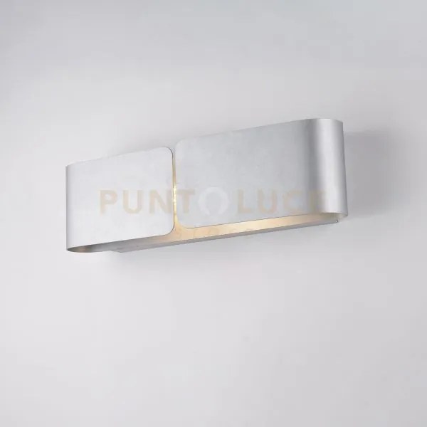 Applique con diffusore taglio laser in ferro laccato bianco con dec...