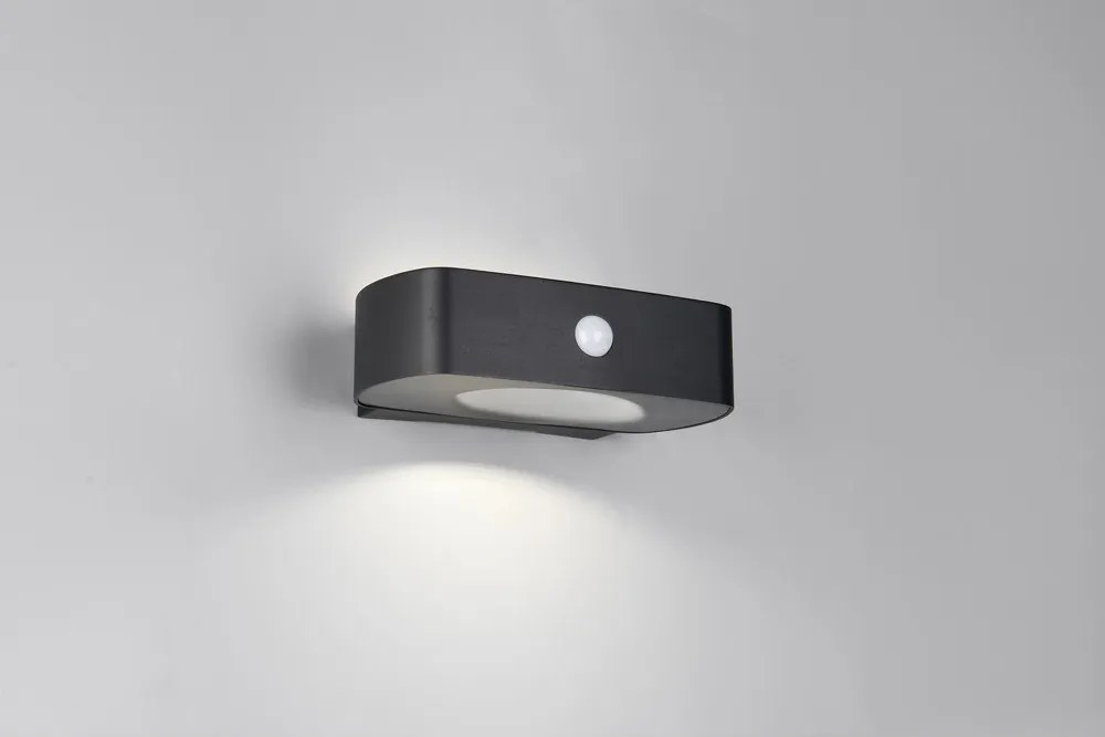 Illuminazione esterna LED con alimentazione a pannelli solari con sensore di movimento da parete (altezza totale 6 cm) Bilbao – Reality