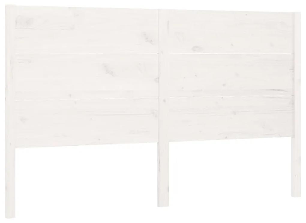 Testiera per letto bianca 156x4x100cm in legno massello di pino