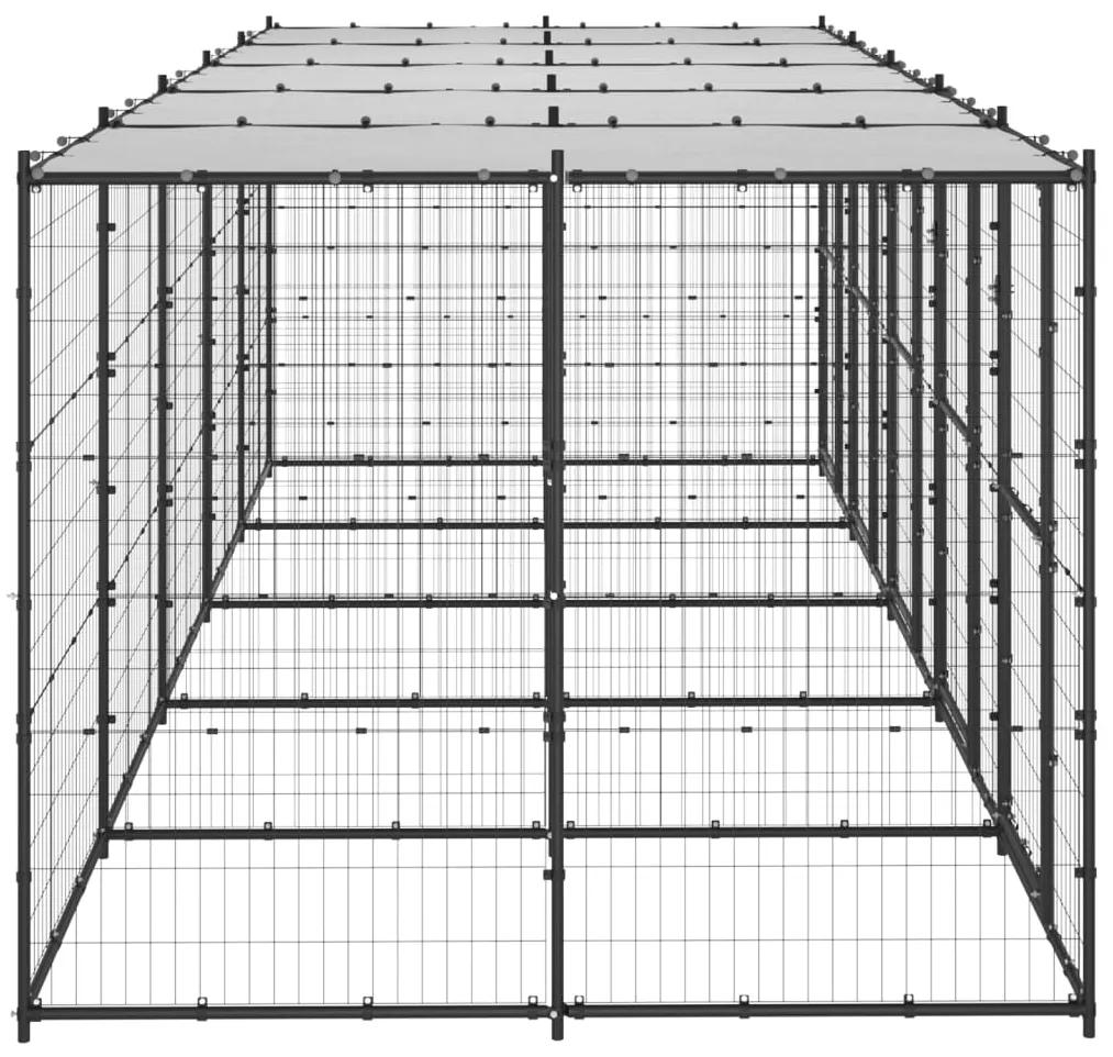 Gabbia per cani da esterno in acciaio con tetto 12,1 m²