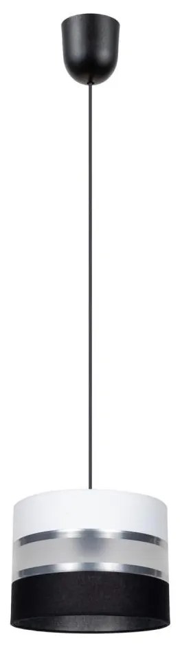 Lampadario a sospensione con filo CORAL 1xE27/60W/230V bianco e nero