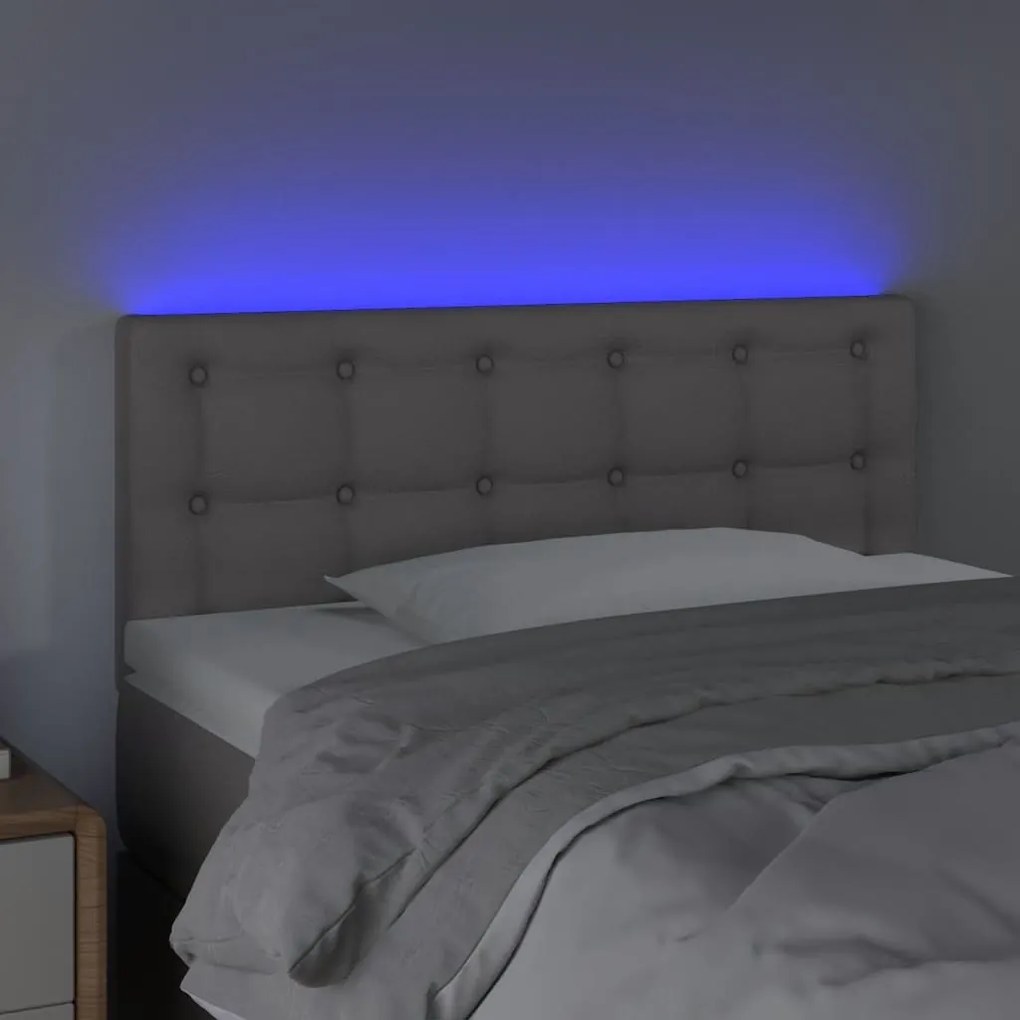 Testiera grigio a led 100x5x78/88 cm in similpelle