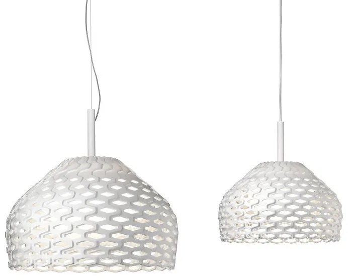 Flos Tatou Suspension 1 Lampada 28 cm a sospensione a luce diffusa in policarbonato Bianco