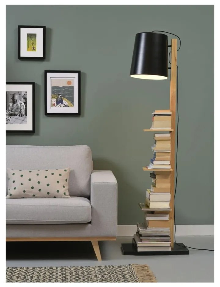 Lampada da terra nera con paralume in metallo (altezza 168 cm) Cambridge - it's about RoMi