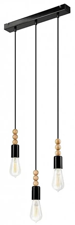 Lampadario a cavo SIMON 3xE27/60W/230V nero