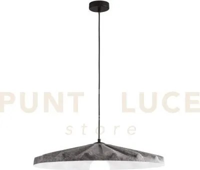 Lampadario a sospensione wimbledon in feltro grigio paralume 69cm 1...