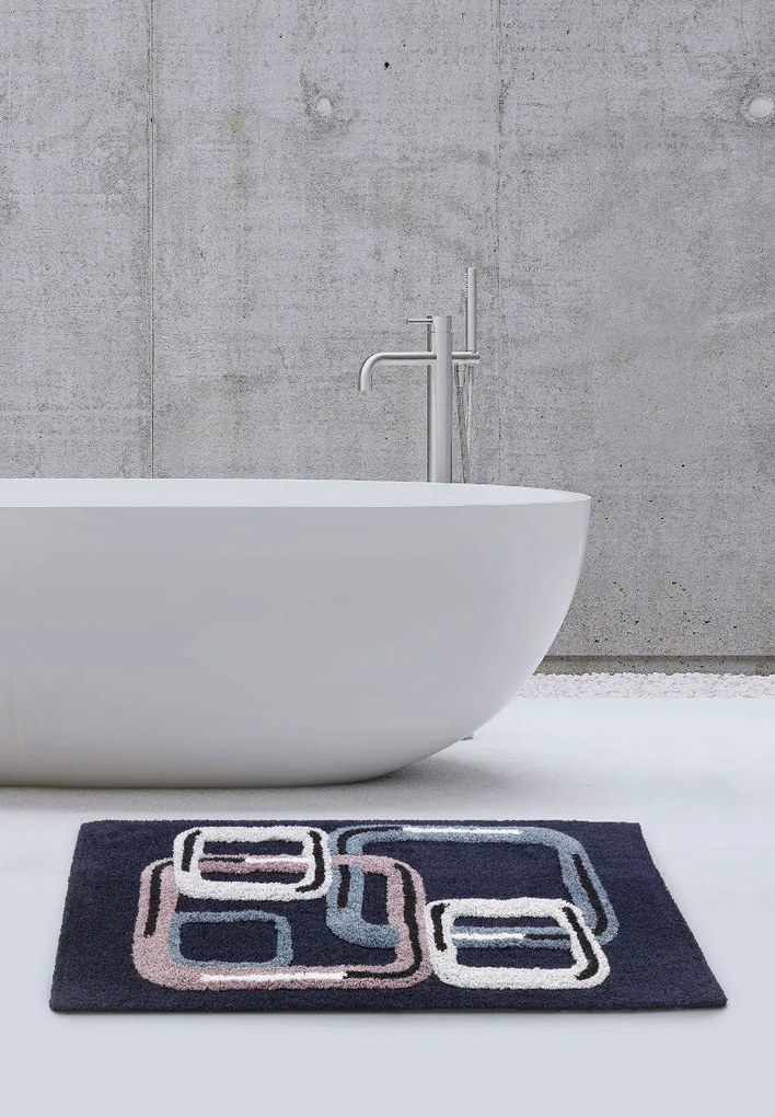 Tappeto d'arredo in Cotone Asako 50x80 Carrara Moderno Blue