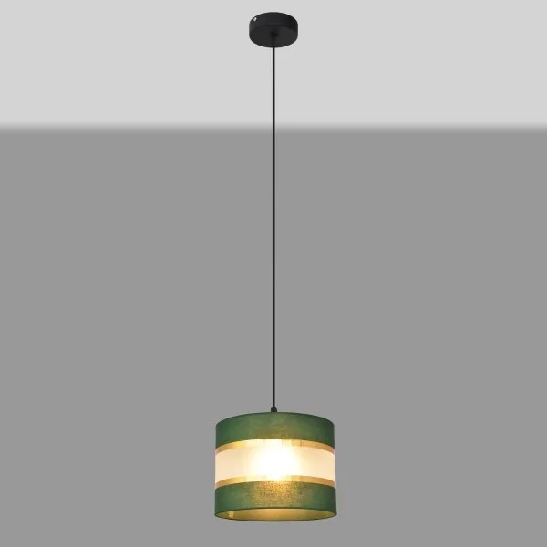 Lampadario a sospensione con filo HELEN 1xE27/15W/230V diametro 20 cm verde/oro