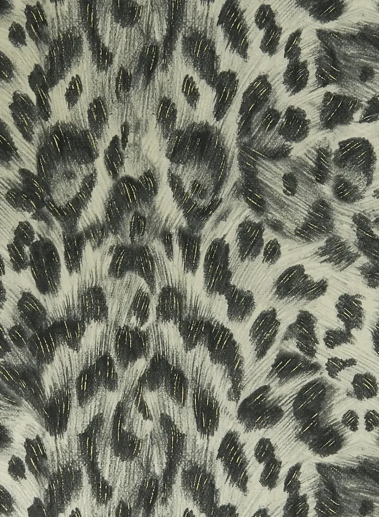 Clarke & Clarke Carta da parati Felis - Charcoal/ Gold