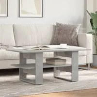 Tavolino Salotto Grigio Cemento 102x55x42 cm Legno Multistrato 823265