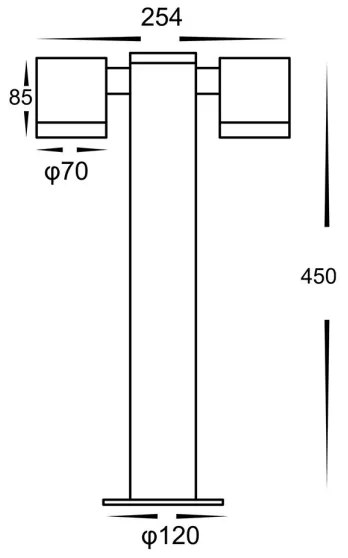 Lampada da esterno KETTO 2xGU10/60W/230V IP44 nera