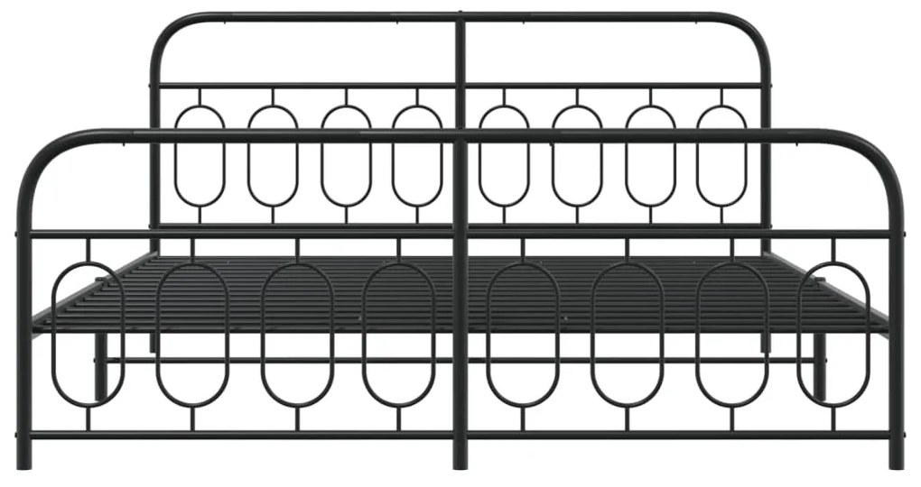 Giroletto senza materaso con pediera in metallo nero 180x200 cm