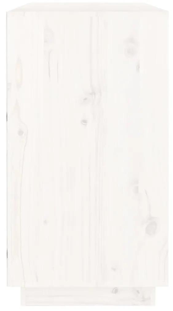 Credenza bianca 100x40x75 cm in legno massello di pino