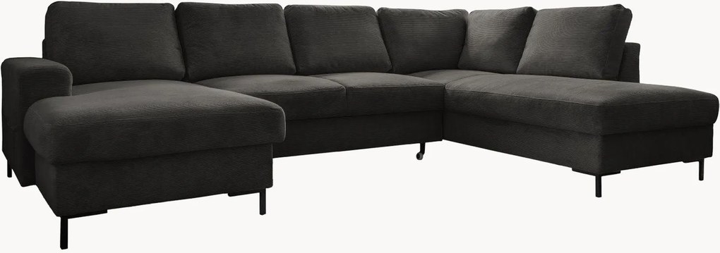 Divano angolare panoramico 8 posti in velluto a coste Lofty Lilly