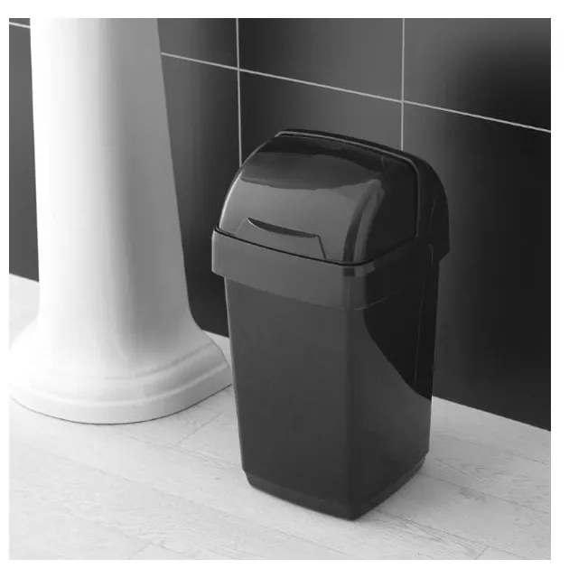 Cestino nero Roll Top, 22,5 x 23 x 42,5 cm - Addis