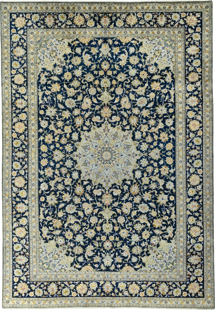 Kashan Tappeto persiano 390 x 260 Blu (Iran) Annodato A Mano