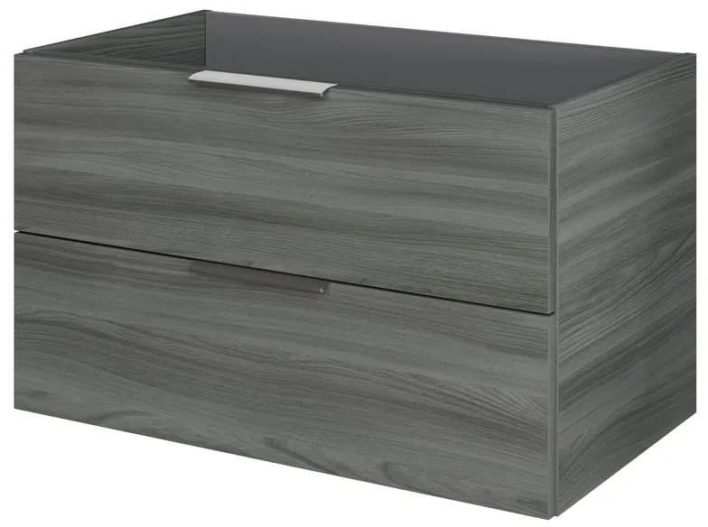 Mobile da bagno sospeso sotto lavabo L 79 x H 48 x P 45 cm grigio, 2 cassetti PELIPAL Madeo