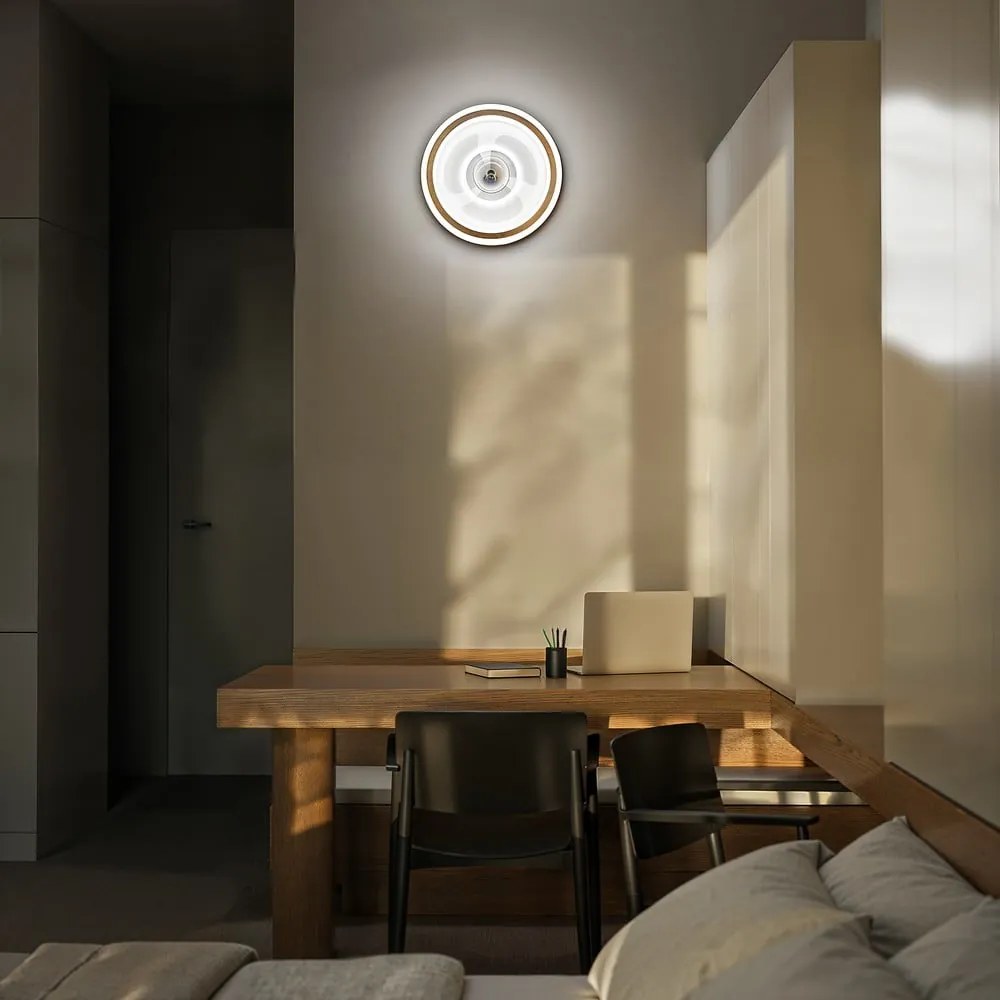 Plafoniera a LED bianca con telecomando e ventilatore Alan Move - SULION