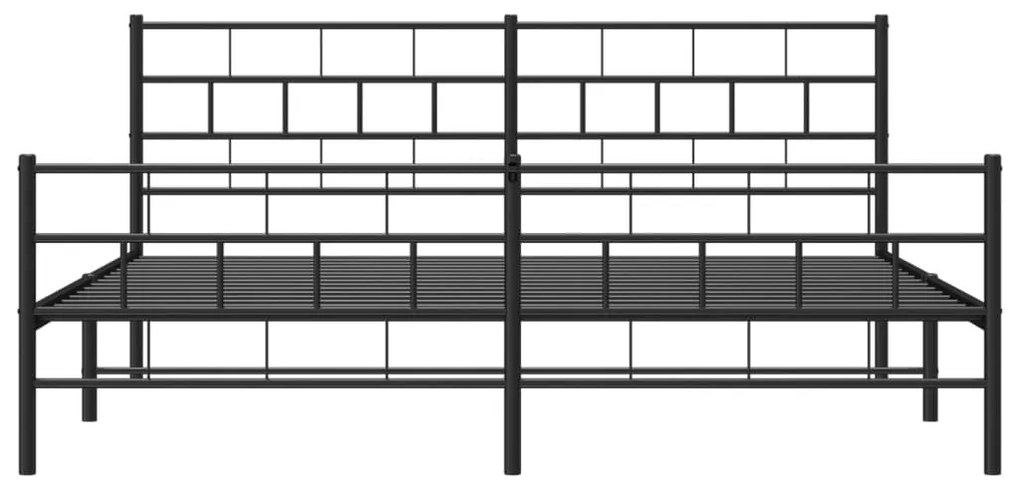 Giroletto con Testiera e Pediera Metallo Nero 183x213 cm