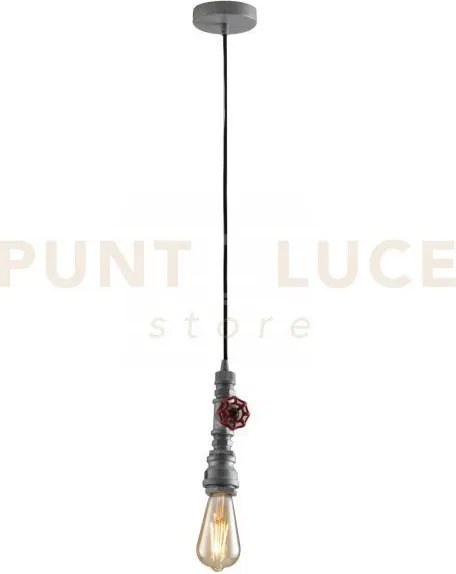 Lampadario a sospensione amarcord zincata 1 luce attacco e27 12x120cm