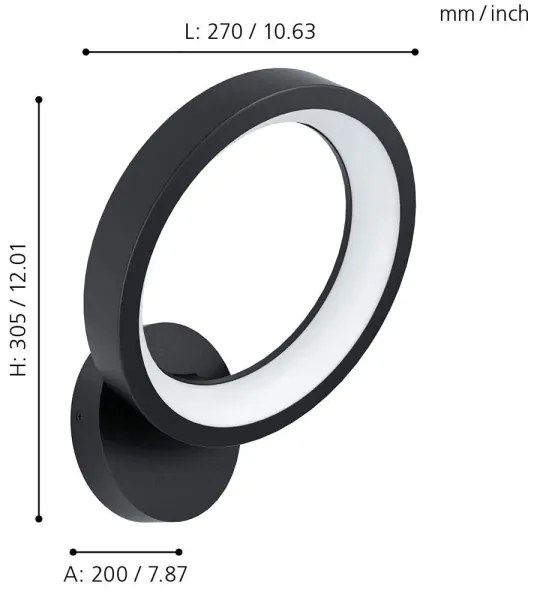 Eglo 99028 - Applique LED RGB dimmerabile MARGHERA-C LED/16W/230V