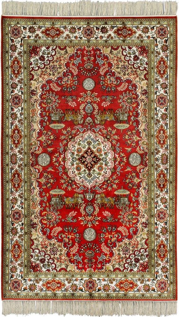Ghom Tappeto orientale 160 x 100 Rosso (Cina) Annodato A Mano
