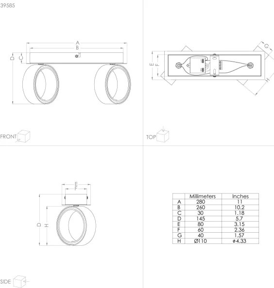 Eglo 39585 - Faretto LED ALBARIZA 2xLED/4,6W/230V 3000K