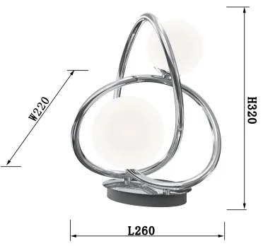 Wofi 8014-207 - Lampada da tavolo LED NANCY 2xG9/3,5W/230V cromo lucido