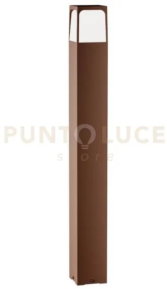 Ges2023- paletto h.80cm 1 luce attacco e27  ip44 in alluminio marrone