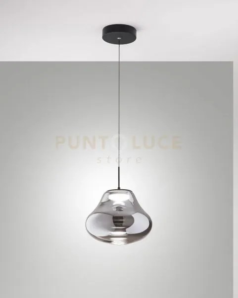 Deva sospensione 1 luce fume' a led cct 2700k - 3000k - 4000k- 14w ...