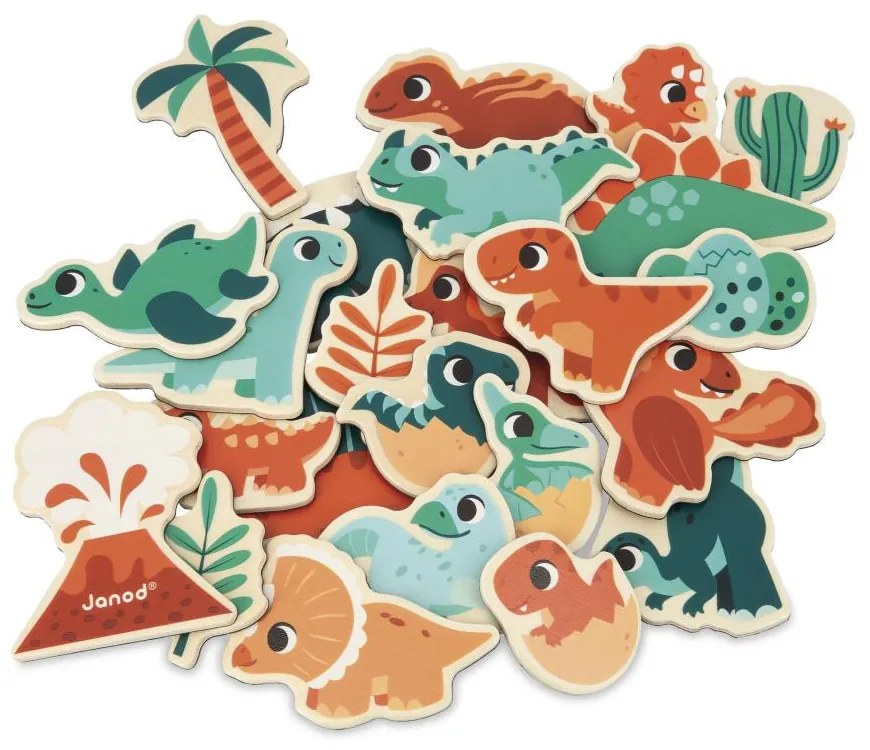 Magneti in legno - Dinosauri - 24 pz
