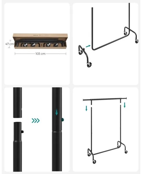 Appendiabiti mobile LINEA, nero