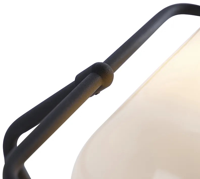Lampada da notaio classica nera con vetro opalino - Banker