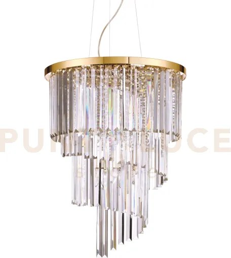 Carlton lampadario sospeso in metallo e cristallo molato 12 luci at...