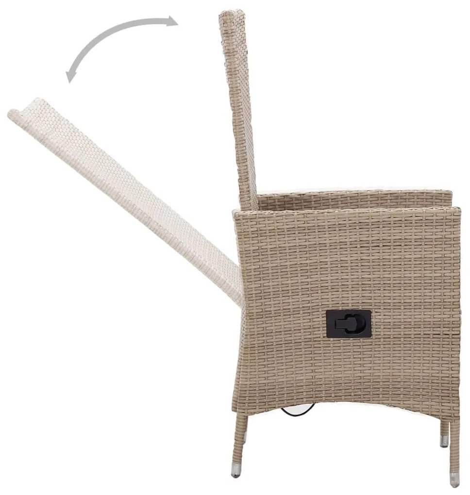 Set mobili da pranzo da giardino 9 pz con cuscini beige