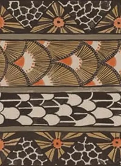 Cole & Son Carta da parati Ardmore Border - Orange/ Charcoal