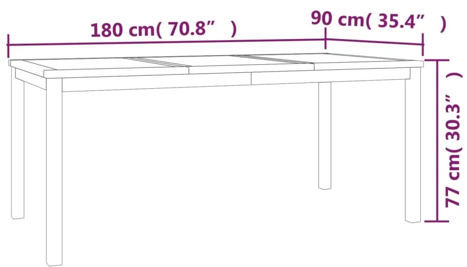 Set da Pranzo per Giardino 9 pz in Legno Massello di Teak