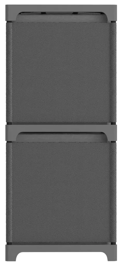 Mensola con 4 vani a cubo e scatole grigia 69x30x72,5cm tessuto