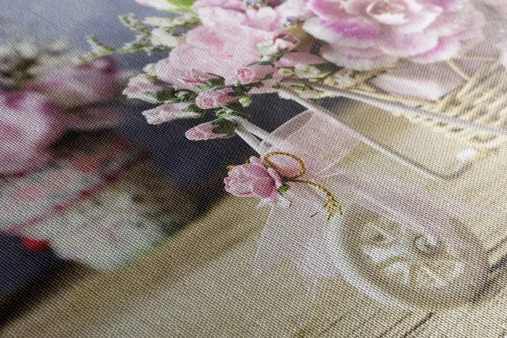 Quadro su tela – Garofano rosa romantico in stile vintage