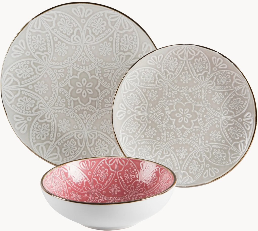 Servizio di piatti Versailles Grigio, 6 persone, set da 18