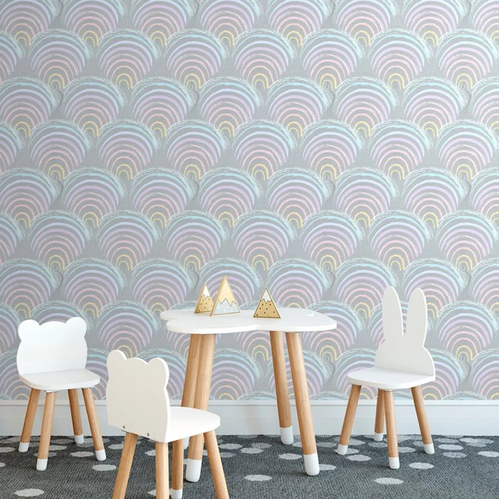 Carta da parati – Casette colorate dell'arcobaleno