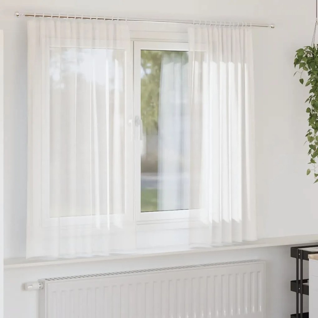 Tende İn Voile Con Passanti 2 Pz Bianco 140x175 Cm /