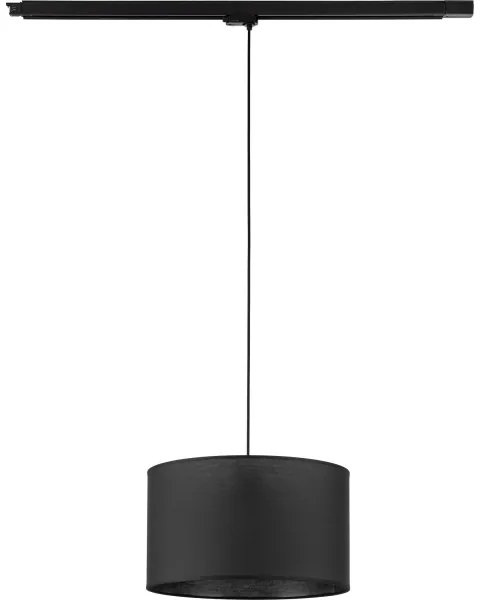 Lampadario a sospensione con filo Sistema ferroviario trifase TRACER 1xE27/15W/230V diametro 38 cm nero