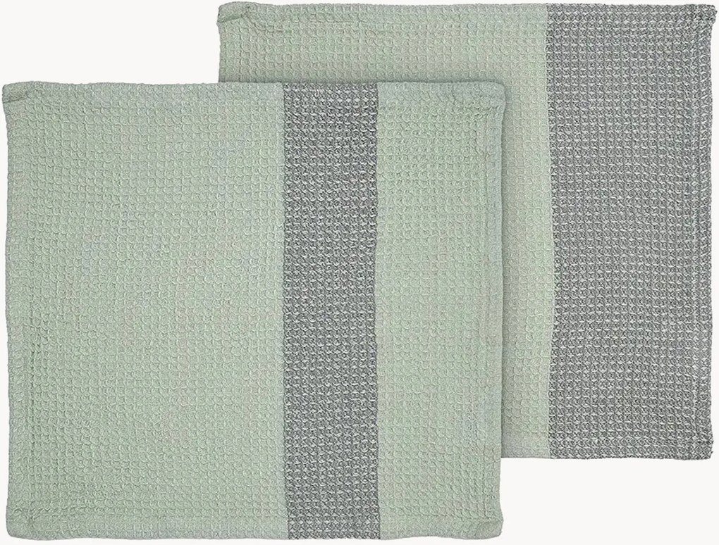 Set di 2 strofinacci in cotone organico Gano