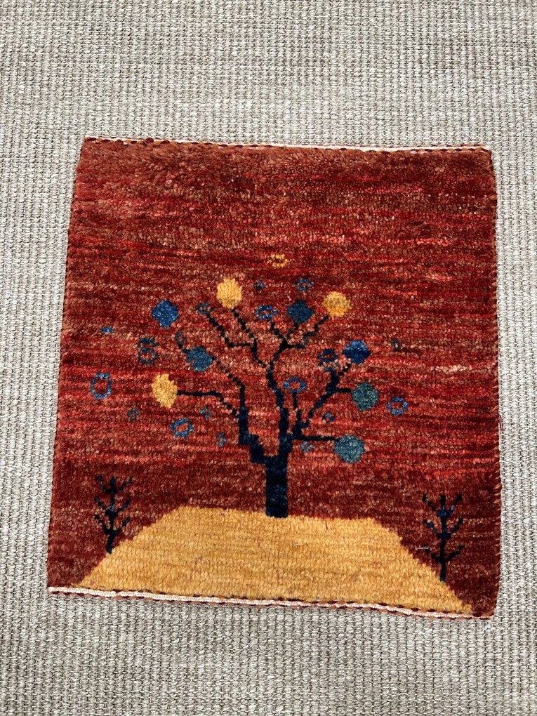 Gabbeh Tappeto 40x40 Rosso (Iran) Annodato A Mano